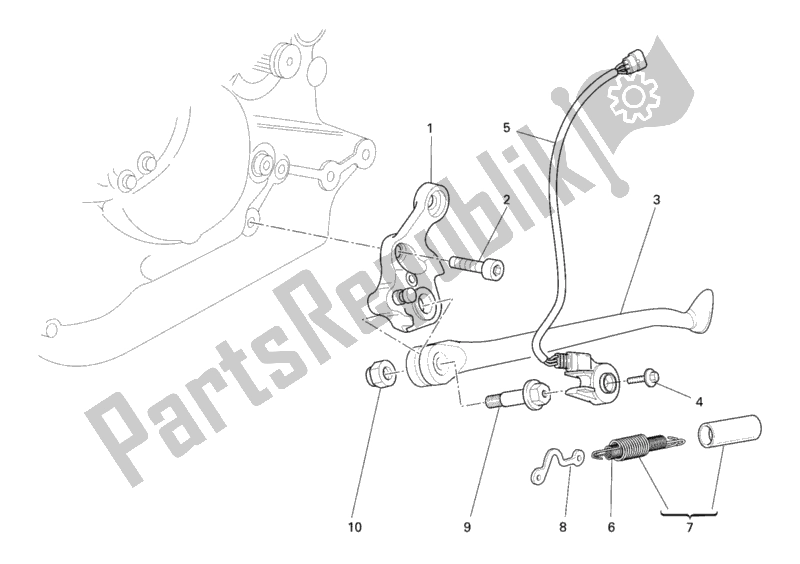 Toutes les pièces pour le Béquille Latérale du Ducati Monster S2R 800 USA 2005